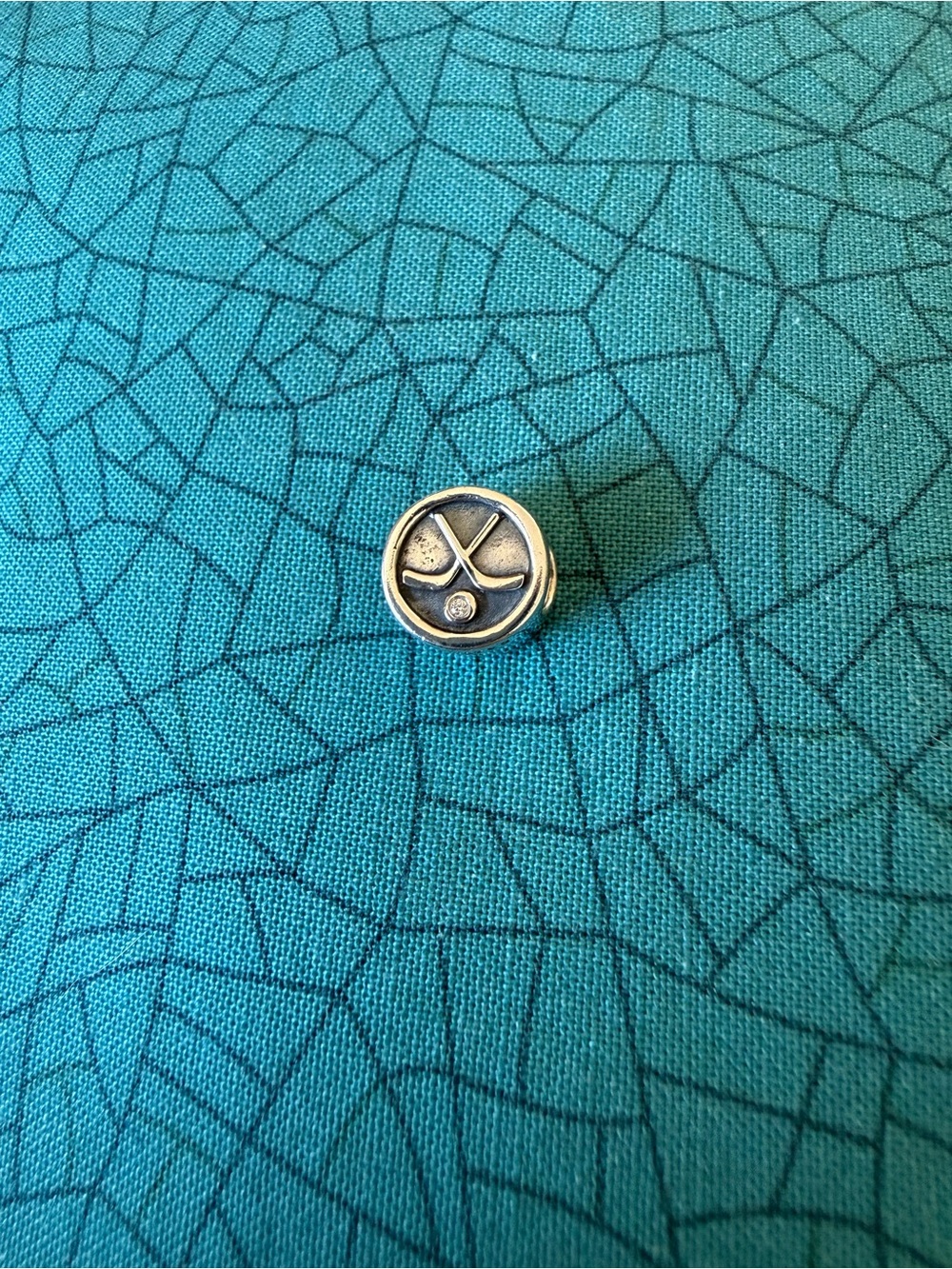 Pandora Hockey Puck Silver Charm